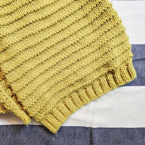 Zara Super Long 96" Chartreuse Chunky Knit Scarf - Picture 3 of 7